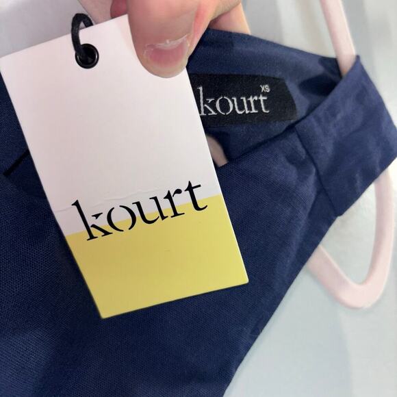 Kourt Navy Blue Sleeveless Wrap Crop Tank Top | Size XS | NWT - Picture 9 of 10